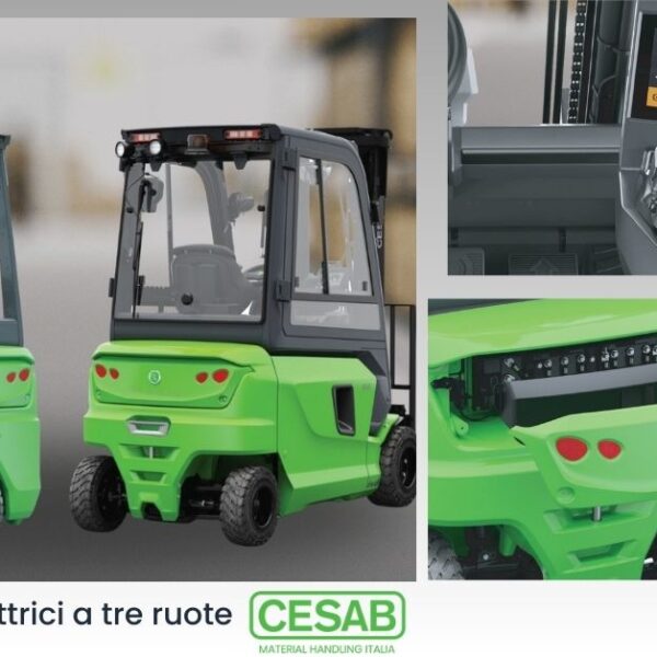 Vendita carrelli controbilanciati elettrici a tre ruote Cesab a Perugia da Penchini Macchine Industriali