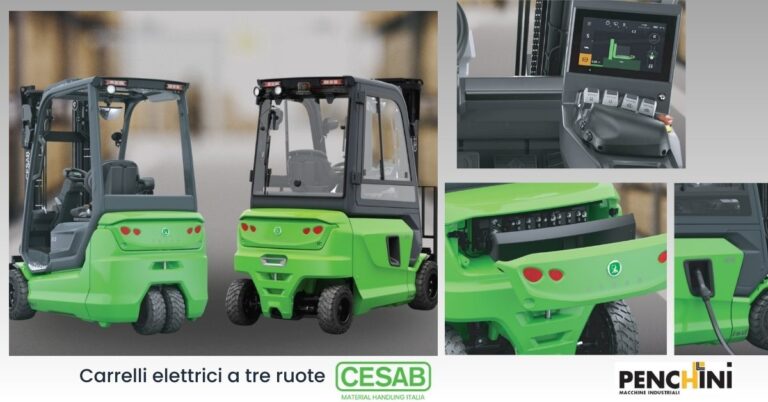 Vendita carrelli controbilanciati elettrici a tre ruote Cesab a Perugia da Penchini Macchine Industriali